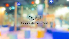  Presentation with blue swoosh abstract design - Colorful presentation design enhanced with kindergarten slides - abstract blur modern playground backdrop and a coral colored foreground