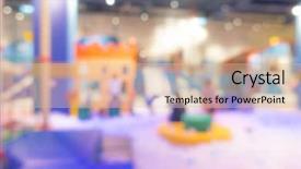  Presentation with blue swoosh abstract design - Amazing slide set having kindergarten slides - abstract blur modern playground backdrop and a lemonade colored foreground