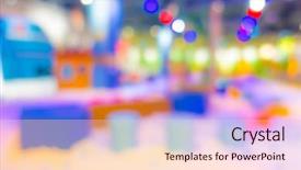  Presentation with abstract blue map - Colorful theme enhanced with kindergarten slides - abstract blur modern playground backdrop and a lemonade colored foreground