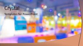  Presentation with blue and yellow abstract - Theme enhanced with kindergarten slides - abstract blur modern playground background and a ocean colored foreground