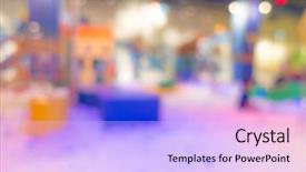  Presentation with blur - Beautiful presentation theme featuring kindergarten slides - abstract blur modern playground backdrop and a light blue colored foreground