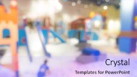  Presentation with abstract circles blur night street - PPT theme enhanced with kindergarten slides - abstract blur modern playground background and a  colored foreground