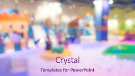  Presentation with blue and yellow abstract - Beautiful presentation theme featuring kindergarten slides - abstract blur modern playground backdrop and a  colored foreground