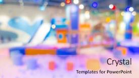  Presentation with blur - Presentation theme featuring kindergarten slides - abstract blur modern playground background and a lavender colored foreground