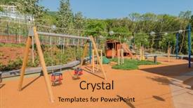  Presentation with playground - Presentation with kindergarten slides - children playground on bright summer background and a  colored foreground