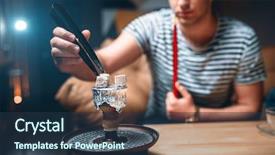  Presentation with coal - Colorful PPT theme enhanced with kindle the coal at hookah backdrop and a tawny brown colored foreground