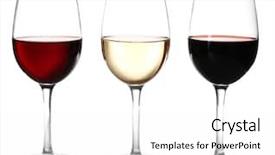  Presentation with wine trading - Beautiful PPT theme featuring kinds of wine in gasses backdrop and a white colored foreground