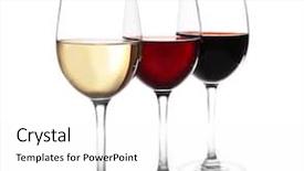  Presentation with wine - Presentation theme consisting of kinds of wine in gasses background and a white colored foreground