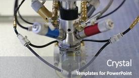  Presentation with industrial automation - Slide set enhanced with kinematics - industrial robot automation background and a gray colored foreground