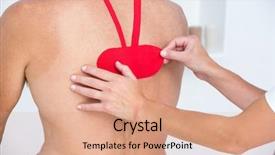  Presentation with doctor office - Amazing slide set having kinesiotape - doctor examining her patient back backdrop and a coral colored foreground