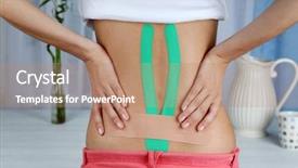  Presentation with applied geomorphology - Amazing PPT layouts having kinesiotape - female back with applied physio backdrop and a coral colored foreground