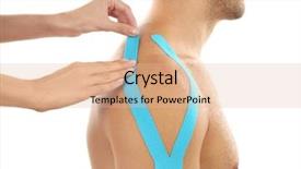  Presentation with tape - Slide deck consisting of kinesiotape - female hands applying physio tape background and a lemonade colored foreground