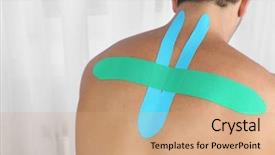  Presentation with tape - Cool new PPT theme with kinesiotape - male back with applied physio backdrop and a coral colored foreground