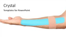  Presentation with tape - Cool new PPT theme with kinesiotape - physio tape on male arm backdrop and a white colored foreground