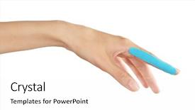  Presentation with physiotherapy - Slide deck having kinesiotape - physiotherapy concept female hand background and a white colored foreground