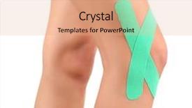  Presentation with physiotherapy - Colorful theme enhanced with kinesiotape - physiotherapy concept female knees backdrop and a coral colored foreground