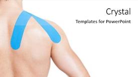  Presentation with shoulder - Cool new PPT theme with kinesiotaping on the shoulder backdrop and a white colored foreground