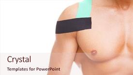  Presentation with shoulder - Colorful slides enhanced with kinesiotaping on the shoulder backdrop and a lemonade colored foreground