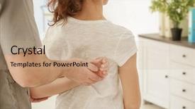  Presentation with physiotherapist - Amazing slide set having kinesiotherapy - physiotherapist working with patient backdrop and a coral colored foreground