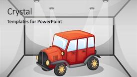  Presentation with garage car - Cool new PPT layouts with kinetic art - illustration of a red car backdrop and a light gray colored foreground