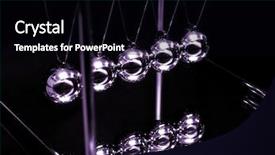  Presentation with collision - Slides consisting of pendulum physics - kinetic collision balls focus background and a wine colored foreground