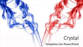  Presentation with abstract blue white - Colorful PPT theme enhanced with kinetic art - abstract red-blue smoke isolated backdrop and a sky blue colored foreground