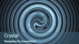  Presentation with crystal blue wave - Amazing theme having kinetic art - blue fractal spiral backdrop and a ocean colored foreground