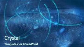  Presentation with light blue - Amazing PPT theme having kinetic art - blue light fantasy galaxy backdrop and a ocean colored foreground