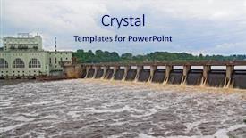  Presentation with dam - Audience pleasing presentation design consisting of potential kinetic energy - dam backdrop and a sky blue colored foreground