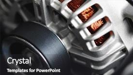  Presentation with electrical car - Colorful theme enhanced with automotive electrical - new car alternator close-up view backdrop and a dark gray colored foreground