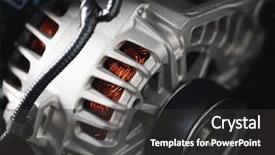  Presentation with japanese new year above view - PPT theme having kinetics - new car alternator close-up view background and a dark gray colored foreground