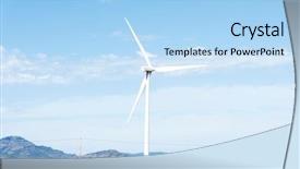  Presentation with turbine - Audience pleasing slide set consisting of kinetics - view of a wind turbine backdrop and a light blue colored foreground