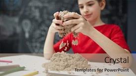 Presentation with child development - Cool new presentation theme with kinetic sand during art backdrop and a coral colored foreground
