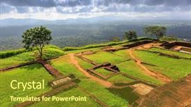  Presentation with sigiriya - PPT theme with famous sigiriya rock king's background and a tawny brown colored foreground