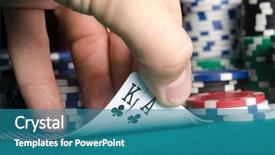  Presentation with ace of spades - Slide deck with king and ace of clubs background and a teal colored foreground