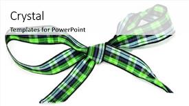  Presentation with gift ribbon - PPT theme with king birthday - gift ribbon bow isolated background and a  colored foreground