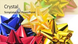  Presentation with gift certificate border - Presentation theme enhanced with king birthday - gift ribbon bows of different background and a  colored foreground