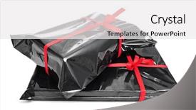  Presentation with black 3d plastic print texture - Presentation theme featuring king birthday - pile of gifts wrapped background and a white colored foreground