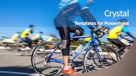  Presentation with racing - Slide set consisting of king birthday - racing bike motion blurred background and a teal colored foreground