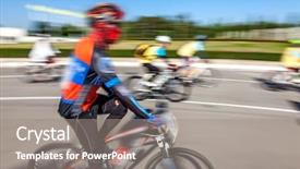  Presentation with racing diversity race ethnicity - Presentation theme enhanced with king birthday - racing bike motion blurred background and a gray colored foreground