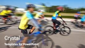  Presentation with racing - Beautiful presentation theme featuring king birthday - racing bike motion blurred backdrop and a gray colored foreground