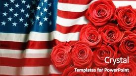  Presentation with usa flag - Amazing slides having king birthday - roses on usa flag background backdrop and a crimson colored foreground