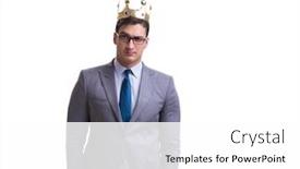  Presentation with king - Slide set having king-businessman-isolated-on-white background and a white colored foreground