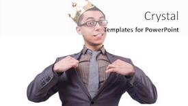  Presentation with king - Colorful presentation design enhanced with king-businessman-isolated-on-white backdrop and a white colored foreground