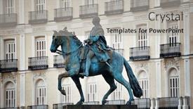  Presentation with sol - Cool new presentation theme with king-carlos-iii-statue backdrop and a light gray colored foreground