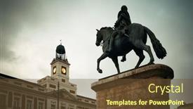  Presentation with sol - Slides enhanced with king-carlos-iii-statue background and a tawny brown colored foreground