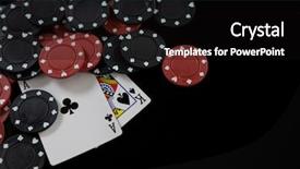  Presentation with casino - Cool new presentation theme with king clubs - cards and chips at casino backdrop and a black colored foreground