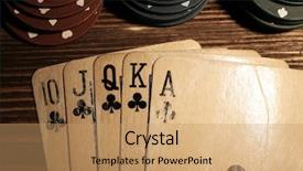  Presentation with playing cards - Audience pleasing PPT theme consisting of king clubs - playing cards with chips backdrop and a coral colored foreground