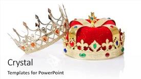  Presentation with king crown - Amazing presentation design having king crown isolated on white backdrop and a white colored foreground