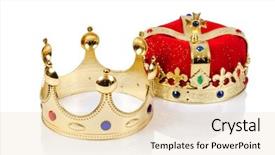  Presentation with king crown - Beautiful PPT theme featuring king crown isolated on white backdrop and a lemonade colored foreground